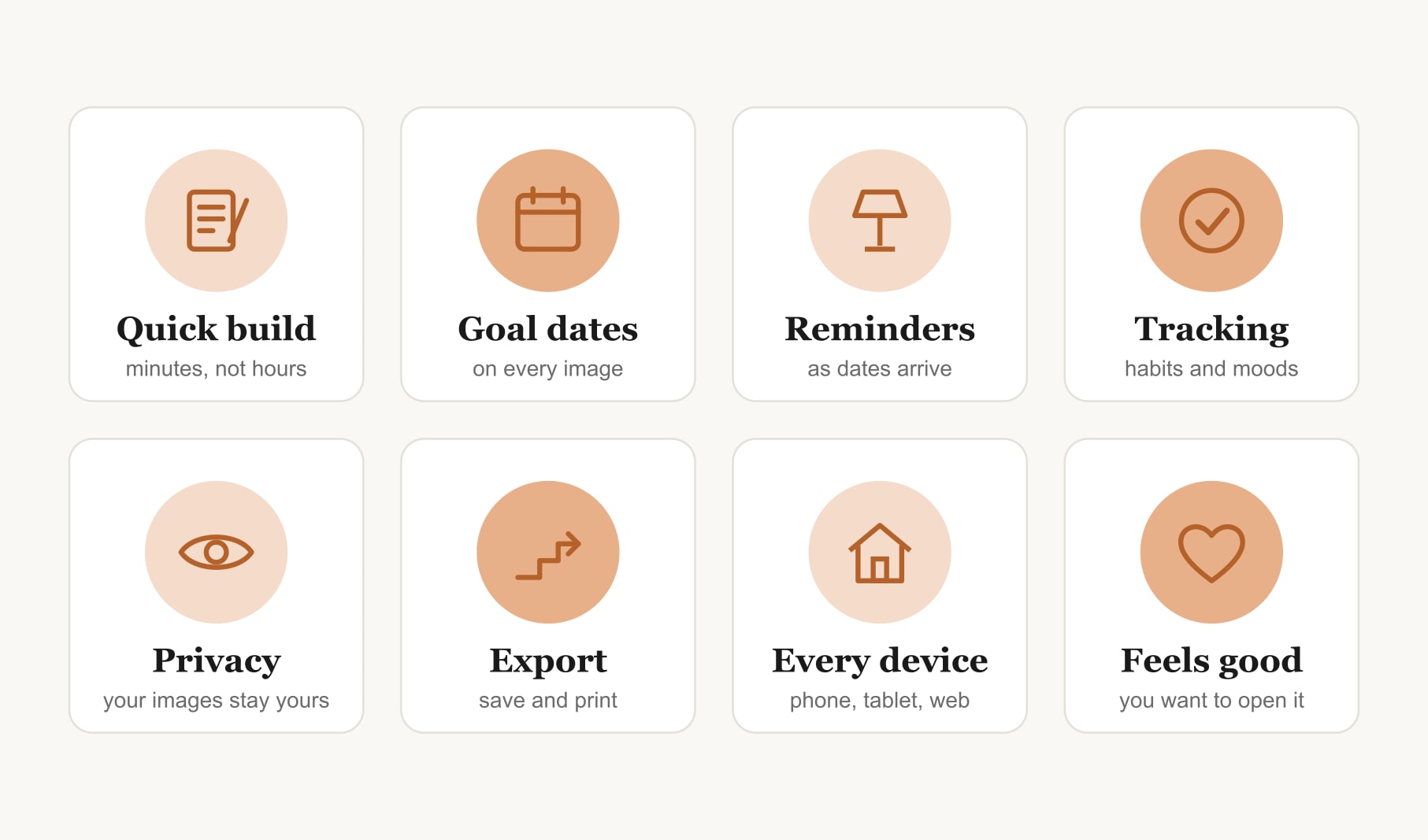 Eight features of the best vision board apps 2027, from quick building and goal dates to privacy