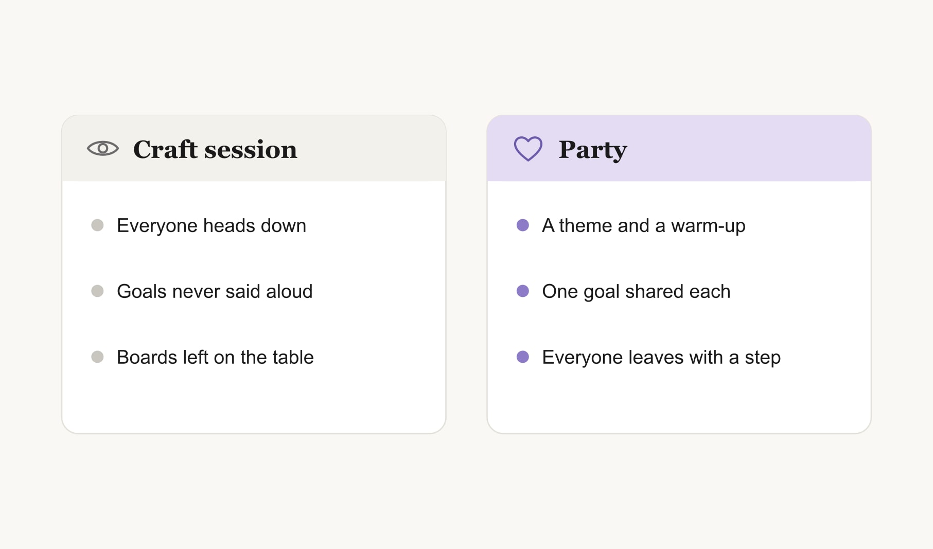 A vision board party compared with a craft session: a theme, shared goals and a first step for everyone