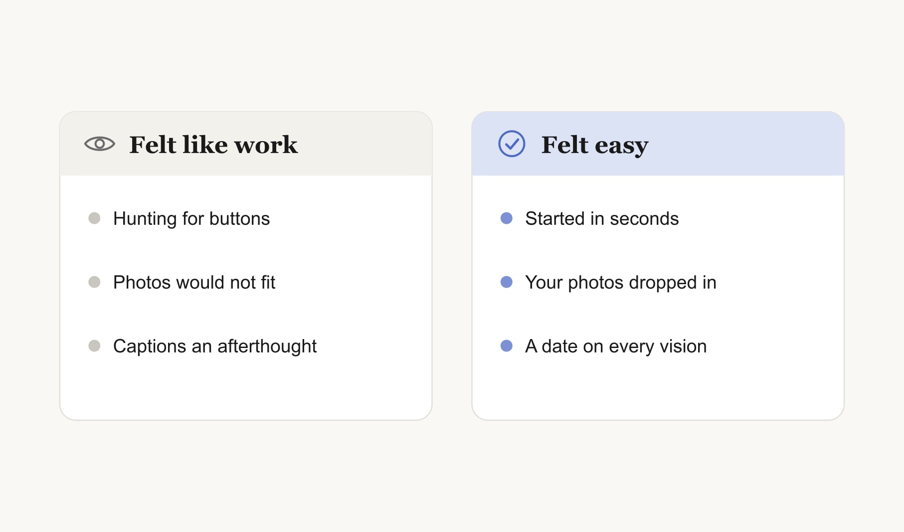 Signs an app to create a vision board feels like work compared with signs it feels easy to build in