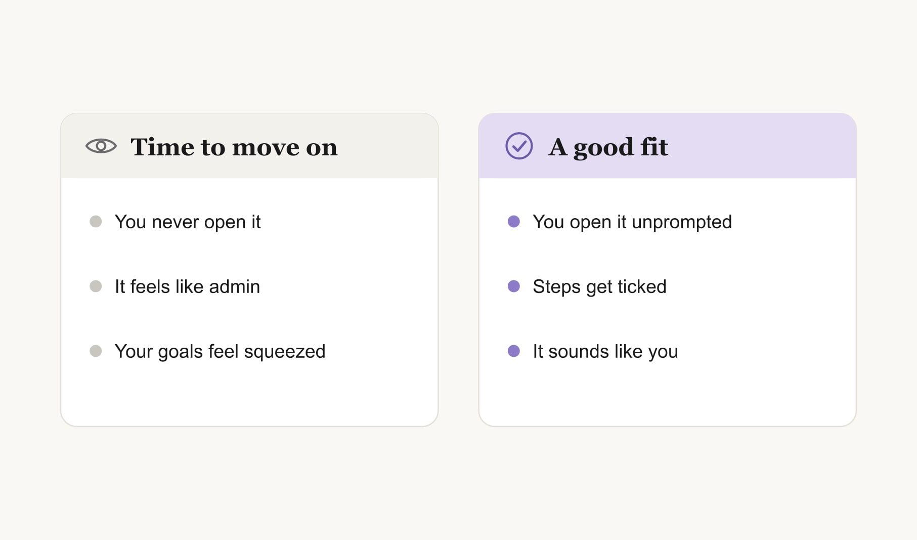 Signs of good apps for vision boards after one week compared with signs it is time to move on