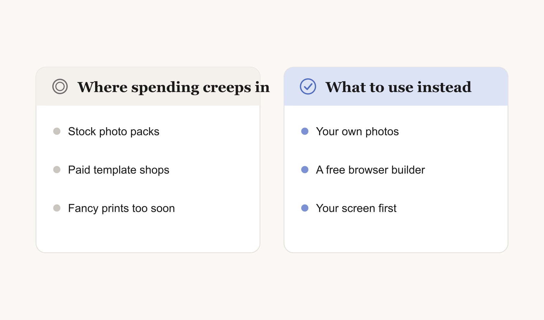 Where spending creeps into a digital vision board and what to use instead, from photo packs to your own photos