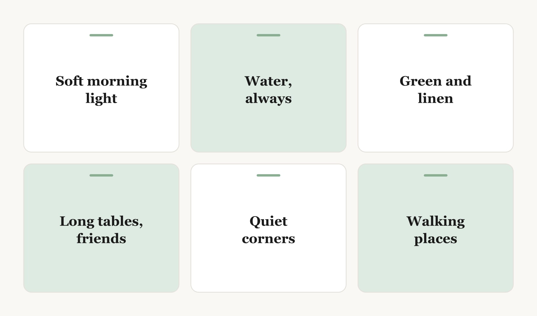 Six patterns people notice when they use Pinterest to create a vision board, from soft light to quiet corners