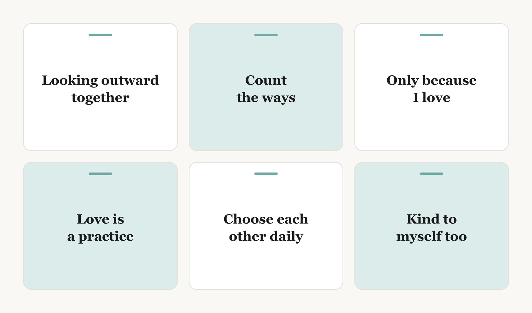 Six love quotes for vision board cards: fragments from Saint-Exupéry, Browning and Tolstoy, plus original lines