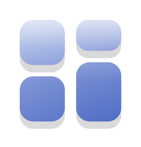 A soft 3D blue icon of a vision board grid