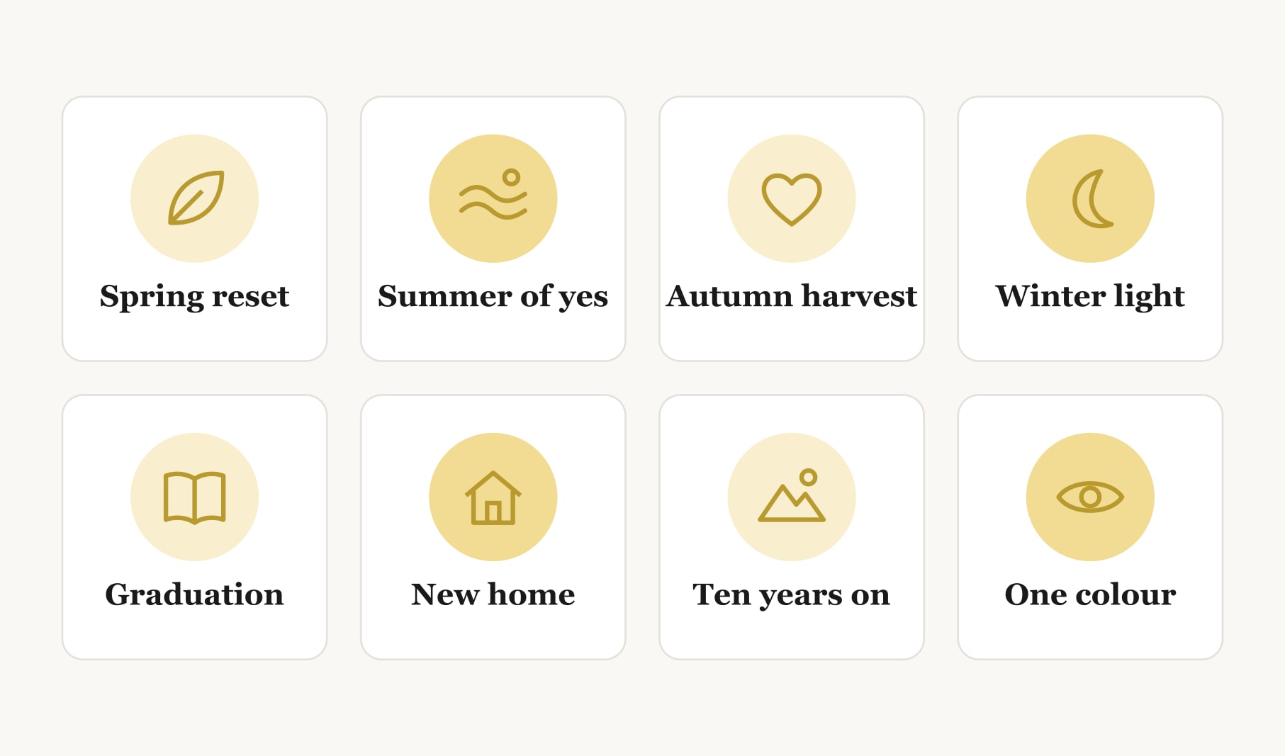 Eight vision board party themes, from a spring reset and summer of yes to a new home and one colour